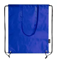 RPET vak na stažení šňůrkou modrá s potiskem loga