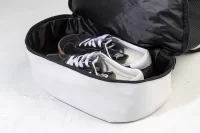 RPET vak se stahovací šňůrkou bílá s potiskem loga - foto 4