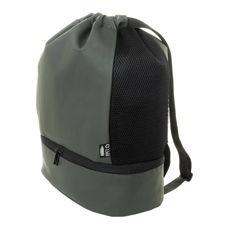 RPET vak se stahovací šňůrkou zelená s potiskem loga