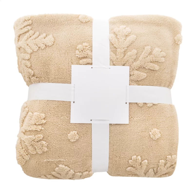 RPET vánoční deka přírodní s potiskem loga