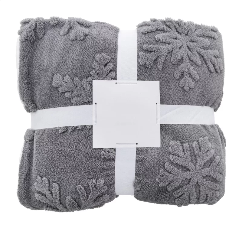 RPET vánoční deka šedá s potiskem loga