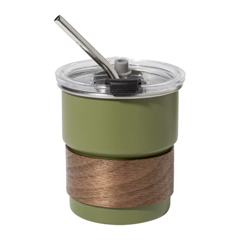 RSS cestovní hrnek zelená s potiskem loga