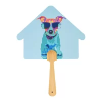 ruční vějíř na zakázku bílá s potiskem loga