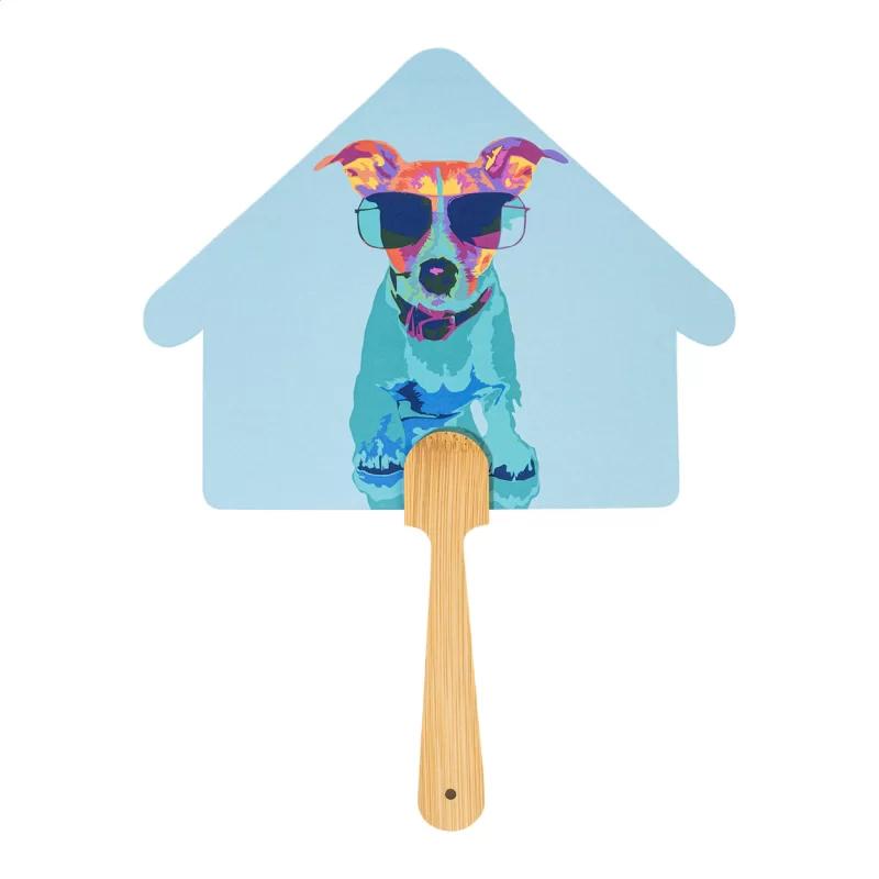 ruční vějíř na zakázku bílá s potiskem loga