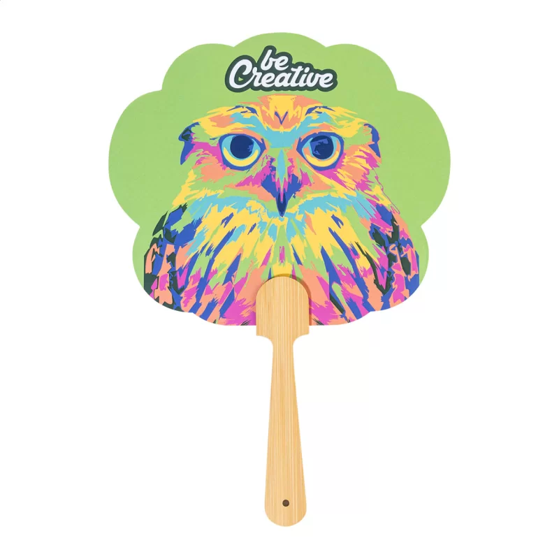 ruční vějíř na zakázku bílá s potiskem loga