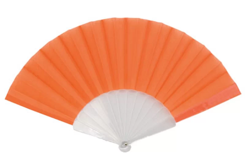 ruční ventilátor oranžová — reklamní předmět s vlastním potiskem ruční ventilátor oranžová s potiskem loga