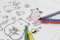 Sáček na šňůrky RPET na vybarvování, zvířata bílá s potiskem loga - foto 6