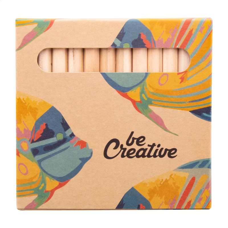 sada 12 pastelek na zakázku přírodní — reklamní předmět s vlastním potiskem sada 12 pastelek na zakázku přírodní s potiskem loga