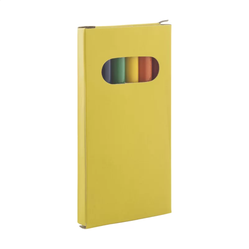 sada 6 pastelek žlutá — reklamní předmět s vlastním potiskem sada 6 pastelek žlutá s potiskem loga