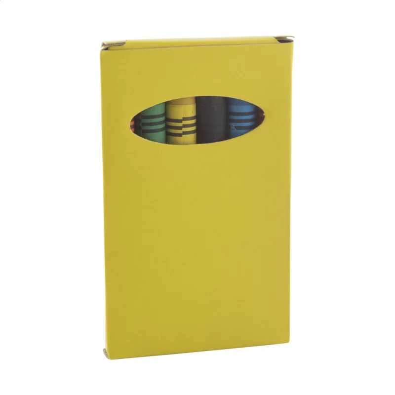 sada 6 voskovek žlutá s potiskem loga