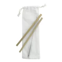 sada bambusových brček přírodní s potiskem loga - foto 2