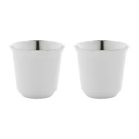 sada hrnků na espresso RSS bílá s potiskem loga - foto 3