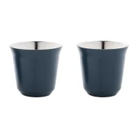 sada hrnků na espresso RSS tmavě modrá s potiskem loga - foto 3