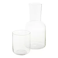 sada karafy a skleniček průhledná s potiskem loga