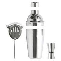 sada na koktejl stříbrná s potiskem loga - foto 3