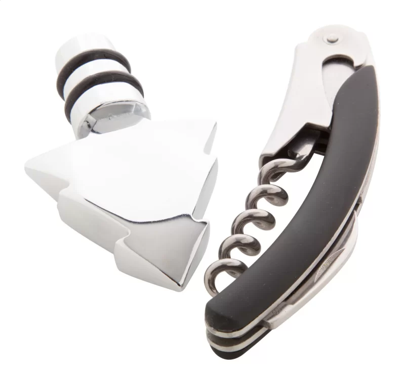 sada na víno stříbrná s potiskem loga