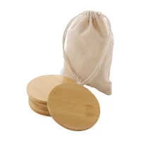 sada podtácků přírodní s potiskem loga