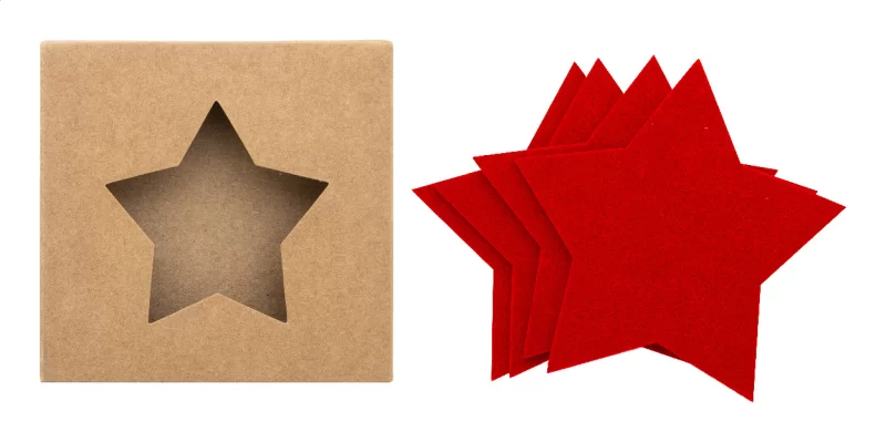 sada vánočních podtácků z RPET červená s potiskem loga