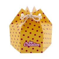 šestihranná dárková krabička bílá s potiskem loga - foto 3