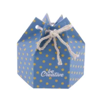 šestihranná dárková krabička bílá s potiskem loga - foto 3