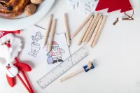 set na kreslení přírodní s potiskem loga - foto 4