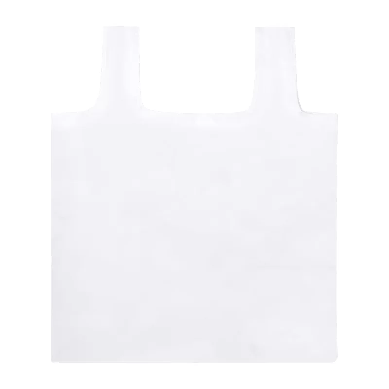 skládací RPET nákupní taška bílá s potiskem loga