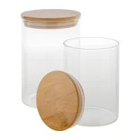 skleněná dóza průhledná s potiskem loga - foto 2