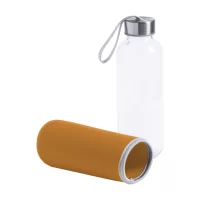 skleněná láhev oranžová s potiskem loga - foto 2