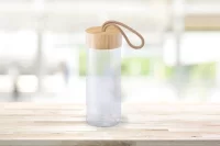 skleněná láhev průhledná s potiskem loga - foto 2