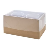 skleněná sada šálků na espresso průhledná s potiskem loga - foto 3