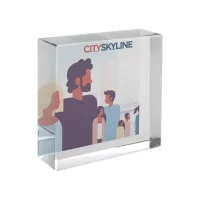 skleněné těžítko průhledná s potiskem loga - foto 3