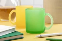 skleněný hrnek - 300 ml žlutá s potiskem loga - foto 3