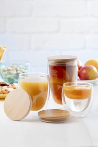 skleněný termohrnek průhledná s potiskem loga - foto 4