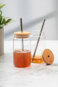 sklenice na pití průhledná s potiskem loga - foto 3