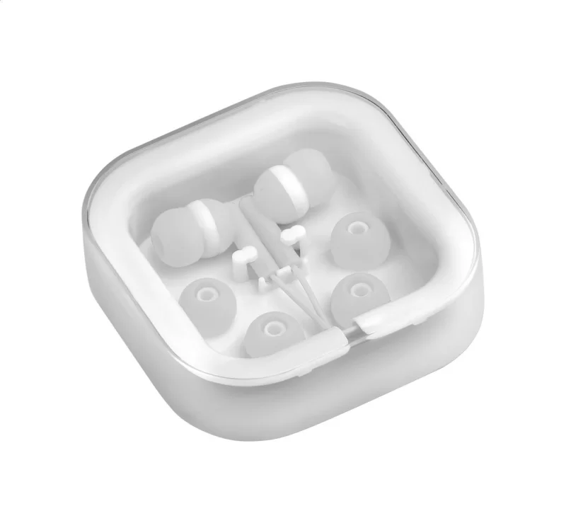 sluchátka bílá s potiskem loga