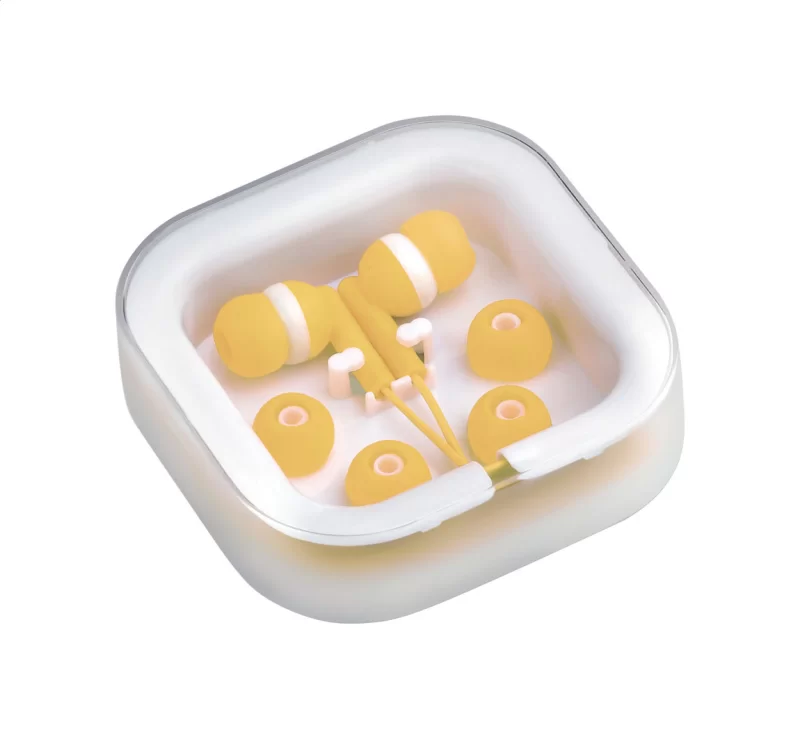 sluchátka bílá s potiskem loga