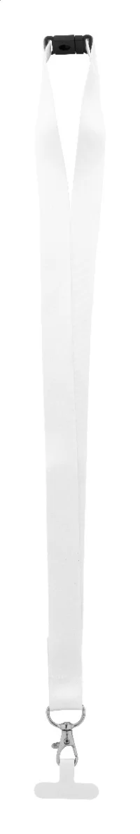šňůrka s držákem na mobilní telefon RPET na zakázku bílá s potiskem loga - foto 2