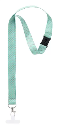 šňůrka s držákem na mobilní telefon RPET na zakázku bílá s potiskem loga - foto 4