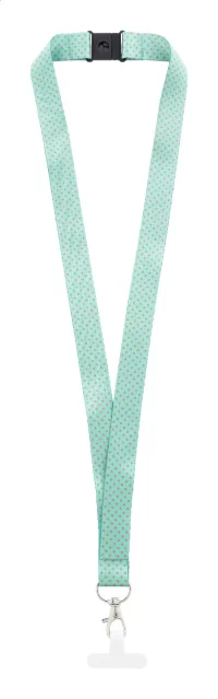 šňůrka s držákem na mobilní telefon RPET na zakázku bílá s potiskem loga