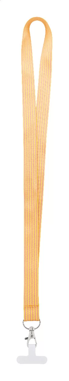 šňůrka s držákem na mobilní telefon RPET na zakázku bílá s potiskem loga