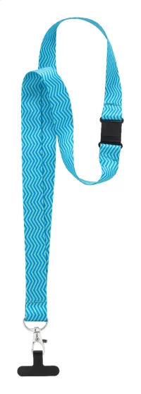 šňůrka s držákem na mobilní telefon RPET na zakázku černá s potiskem loga - foto 4