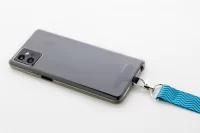 šňůrka s držákem na mobilní telefon RPET na zakázku černá s potiskem loga - foto 5