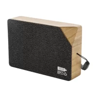 solární bezdrátový reproduktor černá s potiskem loga