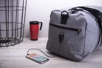 sportovní taška popelavě šedý s potiskem loga - foto 4