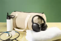 sportovní taška z recyklovaného plátna přírodní s potiskem loga - foto 5