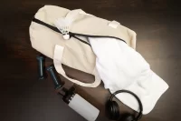 sportovní taška z recyklovaného plátna přírodní s potiskem loga - foto 6