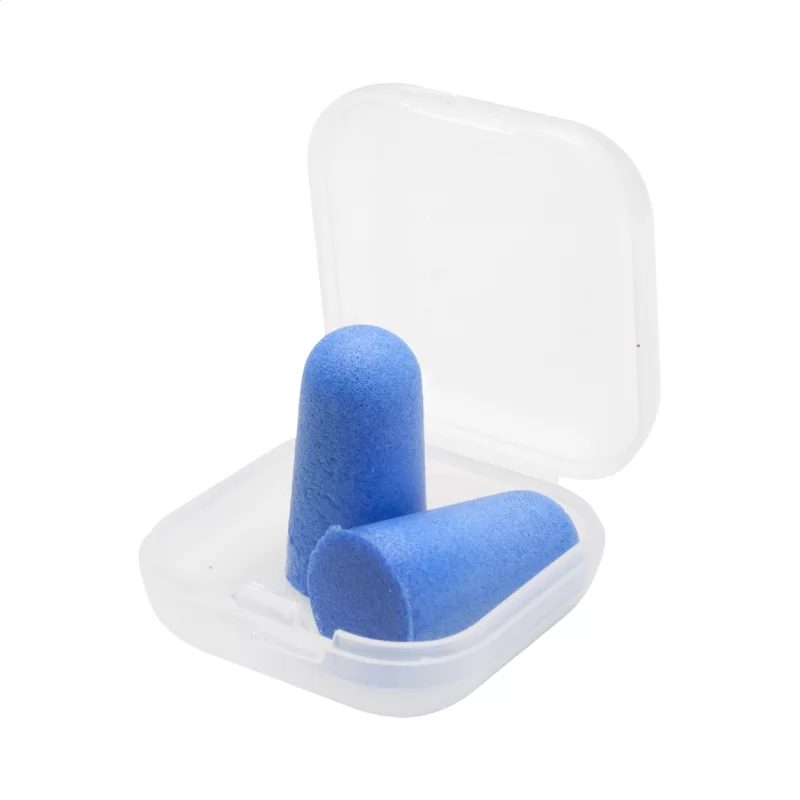 špunty do uší modrá s potiskem loga