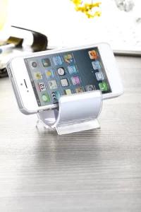 stojánek na mobil bílá s potiskem loga - foto 4