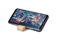 stojánek na mobil s přívěškem na klíče přírodní s potiskem loga - foto 2