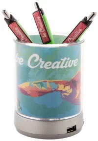 stojánek na propisky průhledná s potiskem loga - foto 3